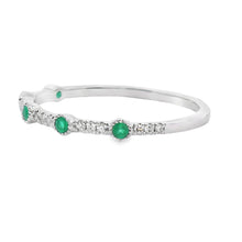 将图片加载到图库查看器,Emerald Diamond stackable band set 14KT White Gold