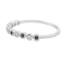 Load image into Gallery viewer, Sapphire Diamond stackable band set 14KT White Gold