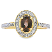 Load image into Gallery viewer, .42ct Quartz Diamond Ring 10KT Yellow Gold