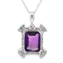 将图片加载到图库查看器,Amethyst Diamond Fashion Pendants 10KT White Gold