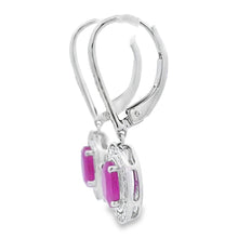 将图片加载到图库查看器,1.28ct Ruby Diamond Dangle Earrings 10KT White Gold
