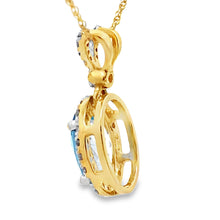 Load image into Gallery viewer, Blue Topaz Diamond Fashion Pendants 14KT Yellow Gold