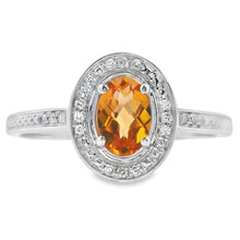 Load image into Gallery viewer, .47ct Citrine Diamond Ring 10KT White Gold