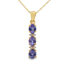 Load image into Gallery viewer, Tanzanite Diamond Fashion Pendants 10KT Yellow Gold