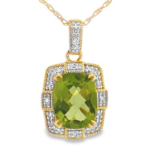 Load image into Gallery viewer, Peridot Diamond Fashion Pendants 10KT Yellow Gold