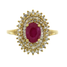 将图片加载到图库查看器,2.05ct Ruby Diamond Ring 10KT Yellow Gold