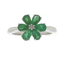 Load image into Gallery viewer, 1.14ct Emerald Zircon Ring Sterling Silver