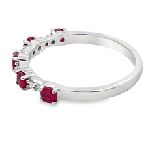 Load image into Gallery viewer, .70ct Ruby Diamond Wedding Band Ring 10KT White Gold