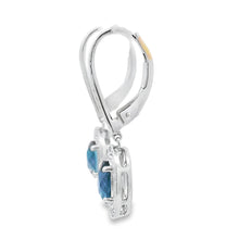 Load image into Gallery viewer, .89ct London Blue Topaz Dangle Earrings 10KT White Gold