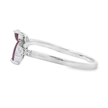 Load image into Gallery viewer, .35ct Ruby Diamond Ring 14KT White Gold