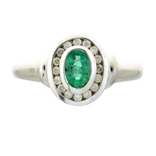 Load image into Gallery viewer, .60ct Emerald Diamond Ring 10KT White Gold