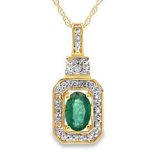 Load image into Gallery viewer, .58ct Emerald Diamond Fashion Pendants 10KT Yellow Gold