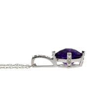 Load image into Gallery viewer, Amethyst Diamond Fashion Pendants 10KT White Gold