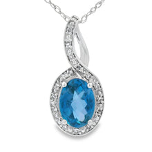 Load image into Gallery viewer, London Blue Topaz Fashion Pendants 10KT White Gold