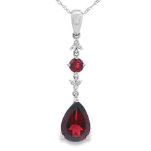 Load image into Gallery viewer, 2.25ct Garnet Diamond Fashion Pendants 14KT White Gold