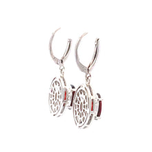 Load image into Gallery viewer, .38ct Garnet Diamond Dangle Earrings Sterling Silver