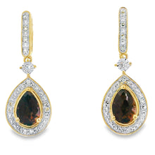 将图片加载到图库查看器,.84ct Quartz Diamond Dangle Earrings 10KT Yellow Gold