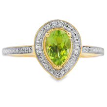 Load image into Gallery viewer, .50ct Peridot Diamond Ring 10KT Yellow Gold