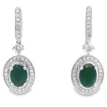 Load image into Gallery viewer, 1.06ct Onyx Diamond Dangle Earrings 10KT White Gold