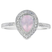 将图片加载到图库查看器,.44ct Rose Quartz Diamond Ring 10KT White Gold