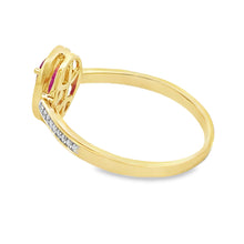 Load image into Gallery viewer, .54ct Ruby Diamond Ring 10KT Yellow Gold