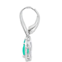 将图片加载到图库查看器,Chalcedony Diamond Dangle Earrings 10KT White Gold