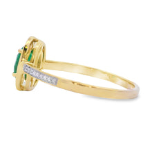 Load image into Gallery viewer, .49ct Emerald Diamond Ring 10KT Yellow Gold