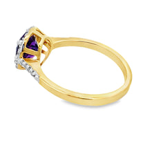 Load image into Gallery viewer, Natural 1.35ct Amethyst Diamond Ring 10KT Yellow Gold