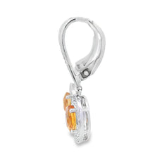 将图片加载到图库查看器,1.04ct Citrine Diamond Dangle Earrings 10KT White Gold