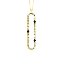 Load image into Gallery viewer, Diamond Sapphire Fashion Pendants 14KT Yellow Gold