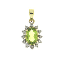 Load image into Gallery viewer, .96ct Peridot Diamond Fashion Pendants 10KT Yellow Gold