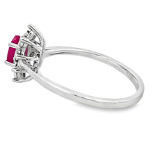 将图片加载到图库查看器,.63ct Ruby Diamond Ring 10KT White Gold