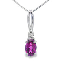 Load image into Gallery viewer, .40ct Rhodolite Garnet Fashion Pendants 10KT White Gold