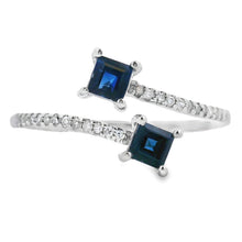 Load image into Gallery viewer, .61ct Sapphire Diamond Ring 14KT White Gold