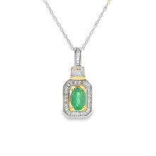 Load image into Gallery viewer, .57ct Emerald Diamond Fashion Pendants 14KT Yellow Gold