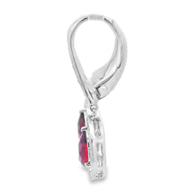将图片加载到图库查看器,1.05ct Garnet Diamond Dangle Earrings 10KT White Gold