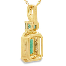 Load image into Gallery viewer, .64ct Emerald Diamond Fashion Pendants 14KT Yellow Gold