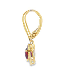 将图片加载到图库查看器,1.41ct Garnet Diamond Dangle Earrings 10KT Yellow Gold