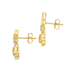 将图片加载到图库查看器,.48ct Citrine Diamond Dangle Earrings 10KT Yellow Gold
