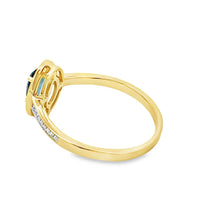 Load image into Gallery viewer, .59ct London Blue Topaz Diamond Ring 10KT Yellow Gold