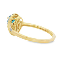 Load image into Gallery viewer, 1.13ct London Blue Topaz Diamond Ring 14KT Yellow Gold