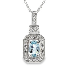 Load image into Gallery viewer, Aquamarine Diamond Fashion Pendants 10KT White Gold