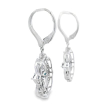 Load image into Gallery viewer, 2.04ct Sapphire Diamond Dangle Earrings 14KT White Gold