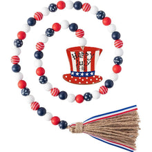 将图片加载到图库查看器,Independence Day Wooden Bead Wreath
