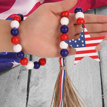 将图片加载到图库查看器,Independence Day Wooden Bead Wreath