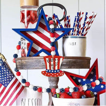 将图片加载到图库查看器,Independence Day Wooden Bead Wreath