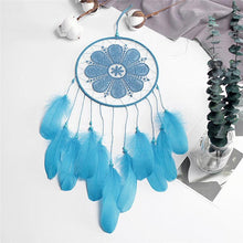 Load image into Gallery viewer, Indian Style Dreamcatcher Handmade Wind Chimes Hanging Pendant Dream Catcher For Bedroom Home Wall Art Hangings Decorations Feather Flowers Dream Catchers For Girls Kids Nursery Bedroom Wall Decor Festival Gift
