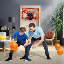 Load image into Gallery viewer, Indoor Mini Basketball Hoop Set with 4 Inflatable Balls Electric Audio Scorer