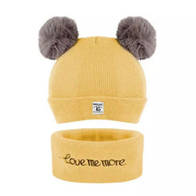 Load image into Gallery viewer, Infant Baby Winter Warm Knit Bobble Beanie Hat with Scarf Set