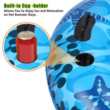 Load image into Gallery viewer, Inflatable Lounger Pool Float with Rubber Handle and Drink Holder